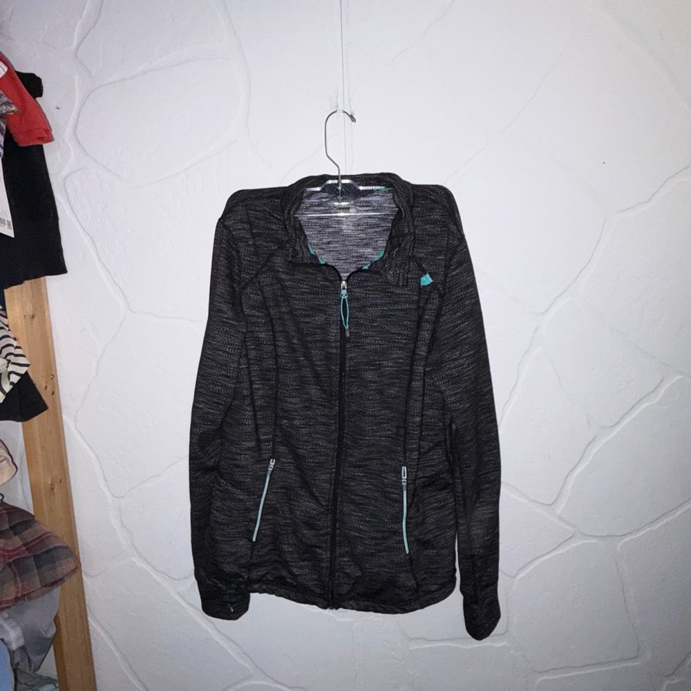Tangerine Charcoal Utility Jacket with Aqua Details